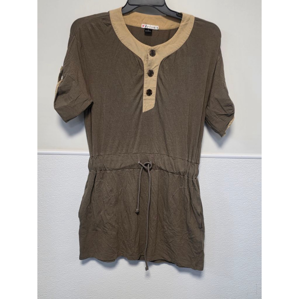 Women's Uniqlo‎ Brown & Beige Tunic Top M